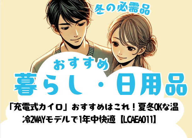 「充電式カイロ」おすすめはこれ!夏冬OKな温冷2WAYモデルで1年中快適【LCAEA011】