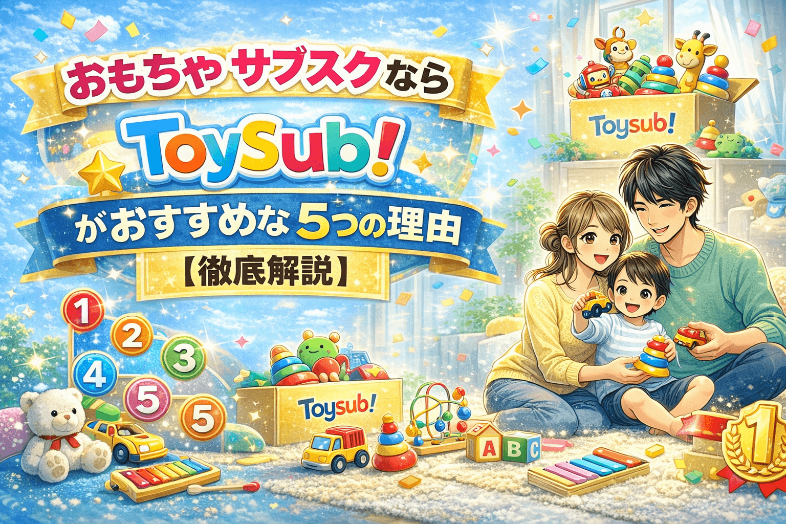 おもちゃサブスクならトイサブ!がおすすめな5つの理由【徹底解説】