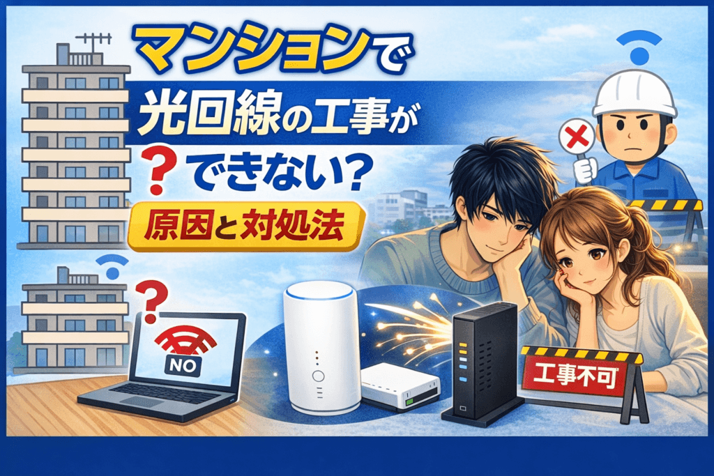 マンションで光回線の工事ができない？原因と対処法【ネットが遅い人へ】