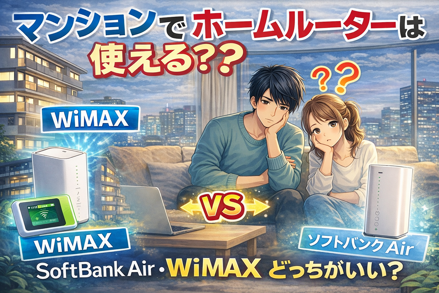 マンションでホームルーターは使える？SoftBank Air・WiMAXどっちがいい？