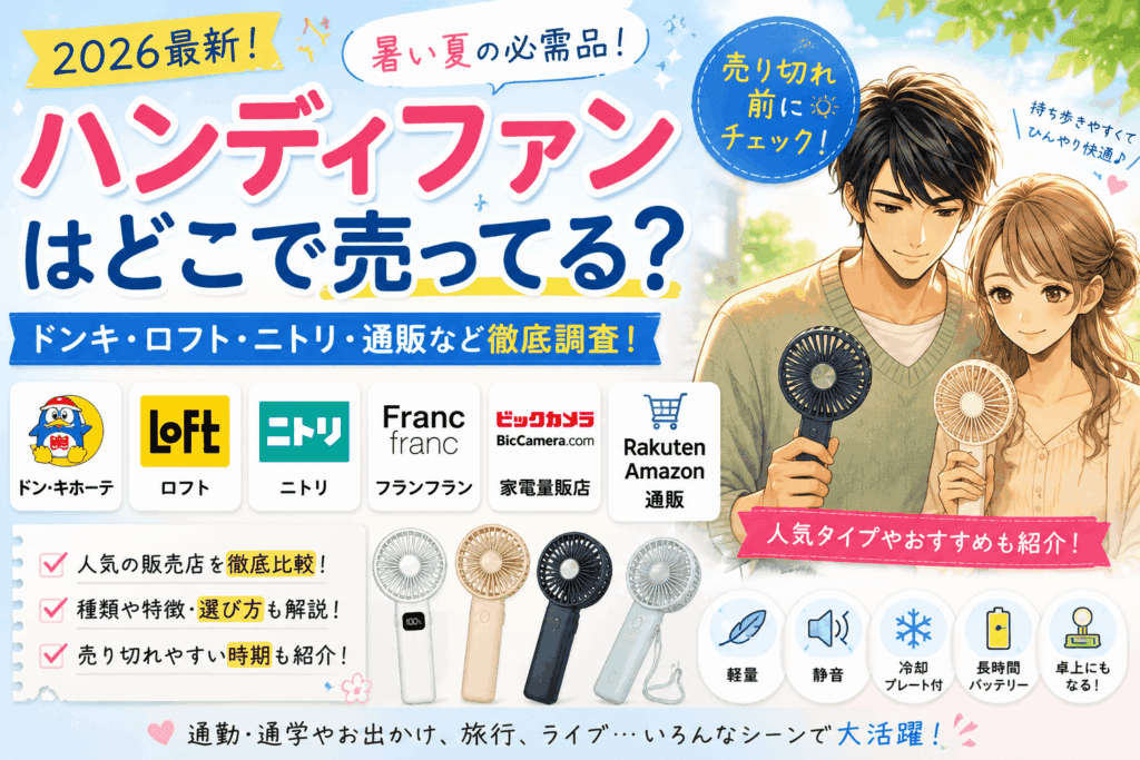 ハンディファンはどこで売ってる？ドンキ・ロフト・ニトリ・通販の販売店まとめ【2026最新】