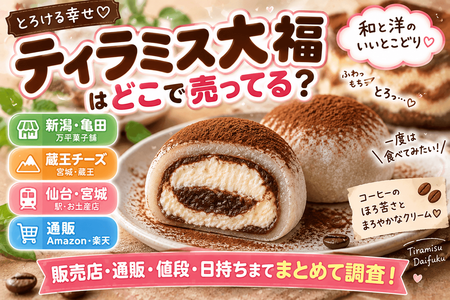 ティラミス大福はどこで売ってる？新潟・蔵王・仙台の販売店や通販を調査【2026】