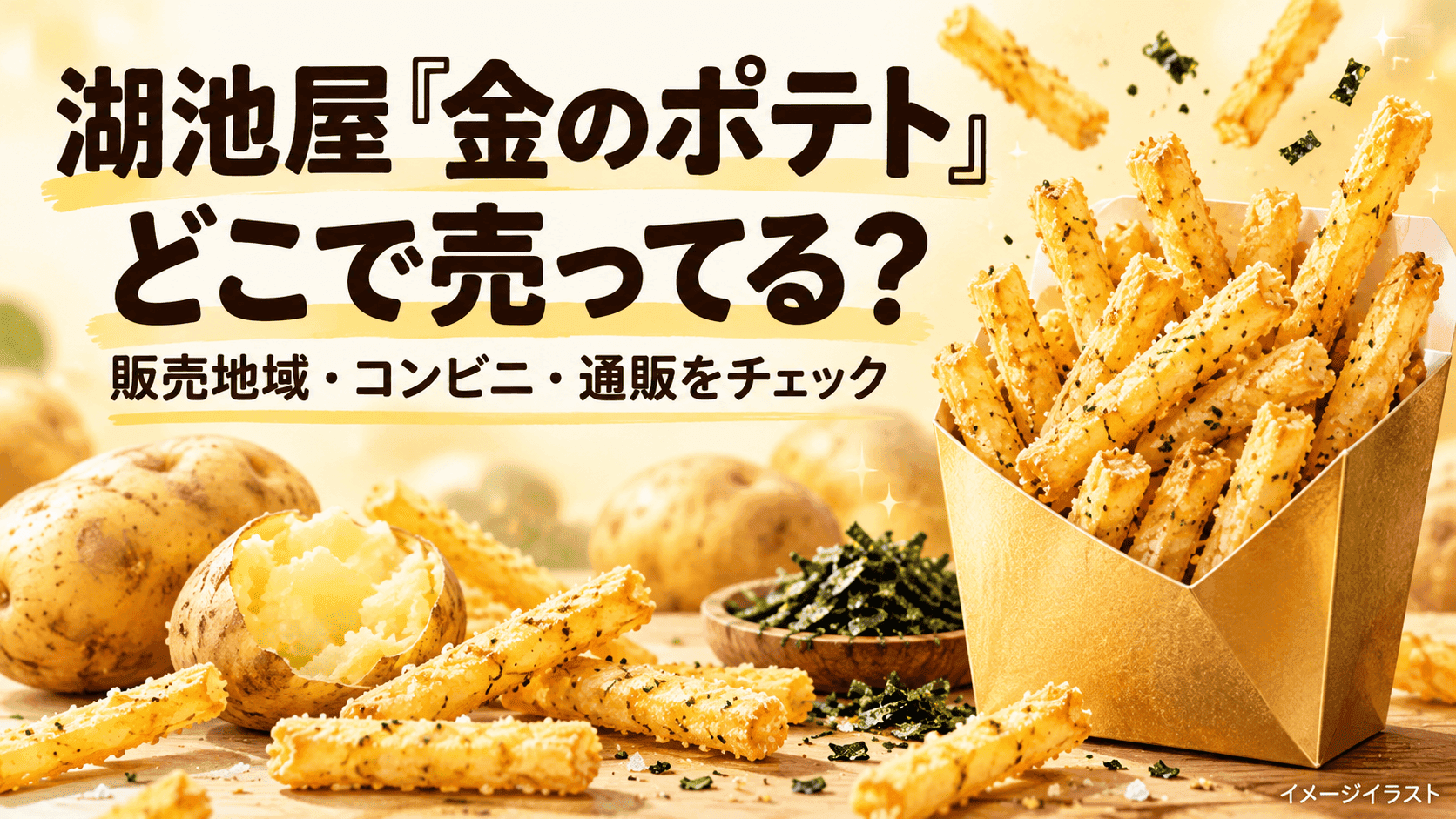 湖池屋「金のポテト」はどこで売ってる？コンビニ・スーパーの販売地域と通販まとめ